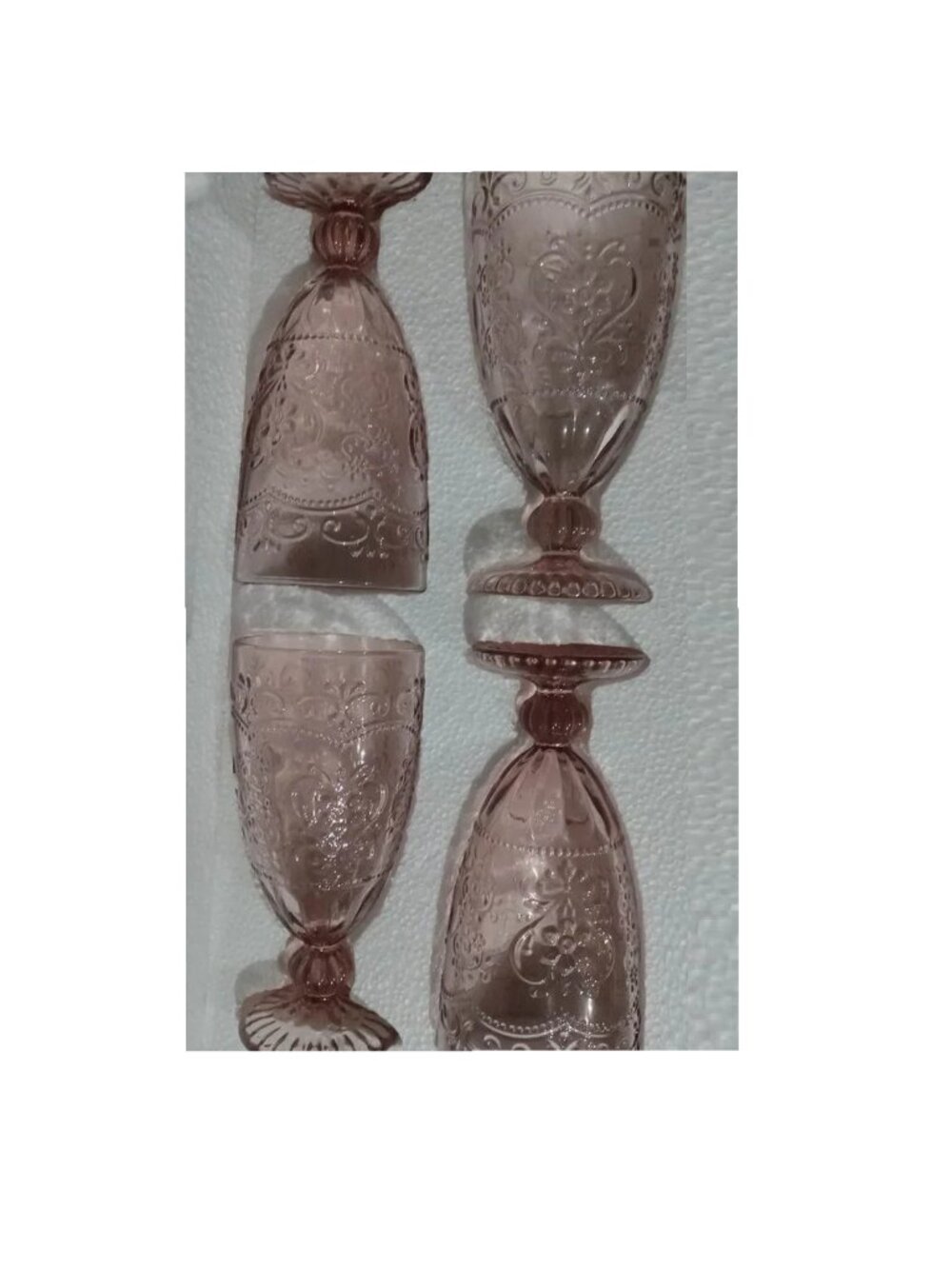 The Pioneer Woman Amelia Rose Embossed Goblet Set of 4 Glasses